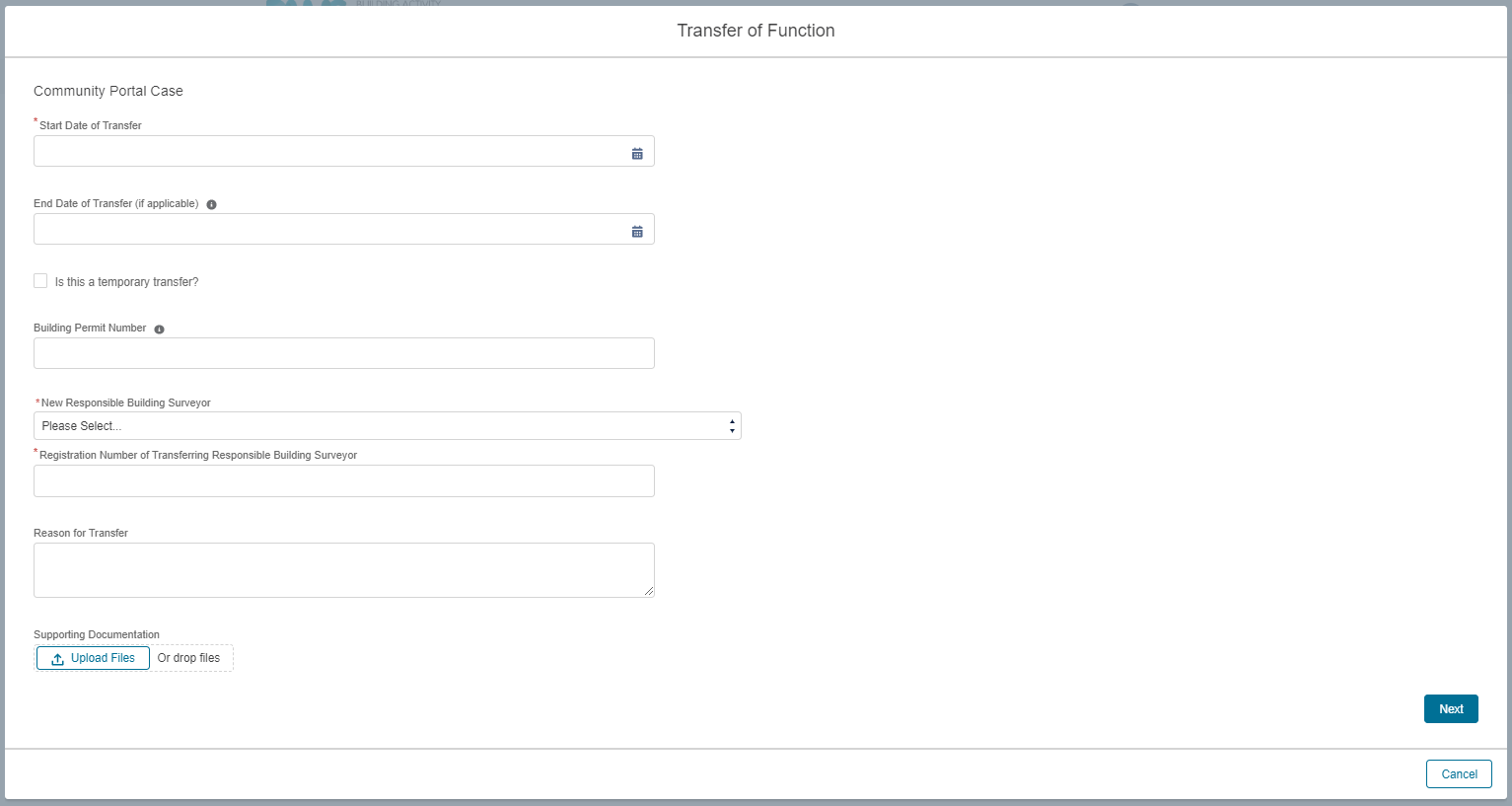 BAMS Transfer of Functions form