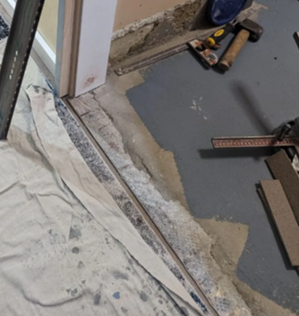 Example of no perimeter flashing or waterproofing