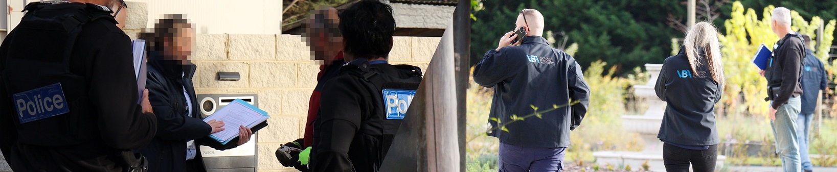 Montage of people conducting compliance inspections and activity